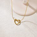 L40 titanium steel hollow heart necklace for women with a light luxury design, heart